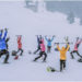 exercices de yoga dans la neige